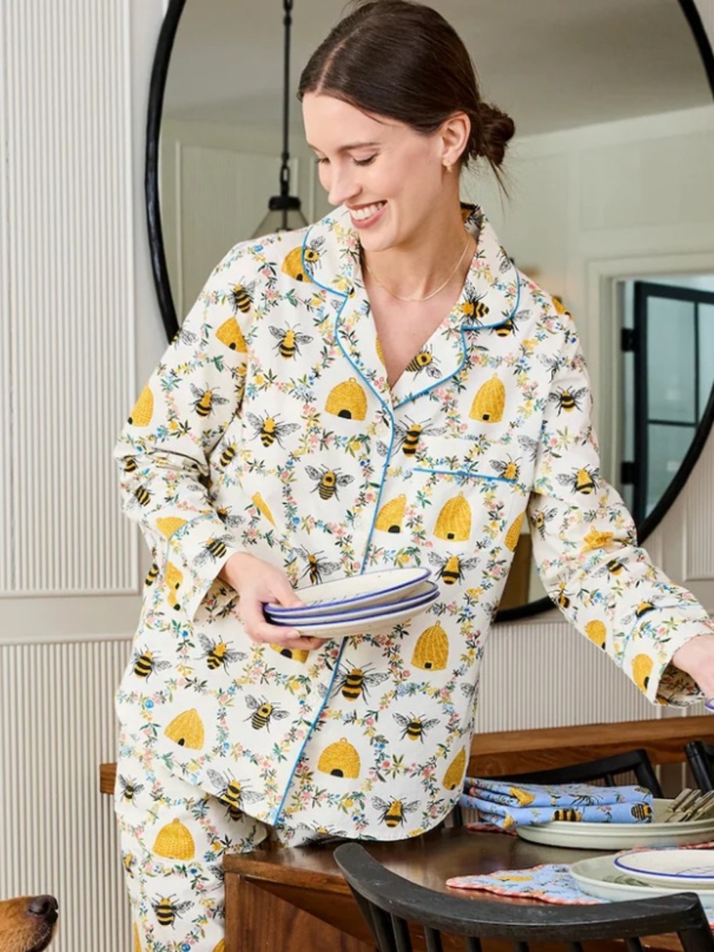 Printfresh Tall Pajama Top Long sleeve in Sweet Bee Organic Cotton  Sz MT